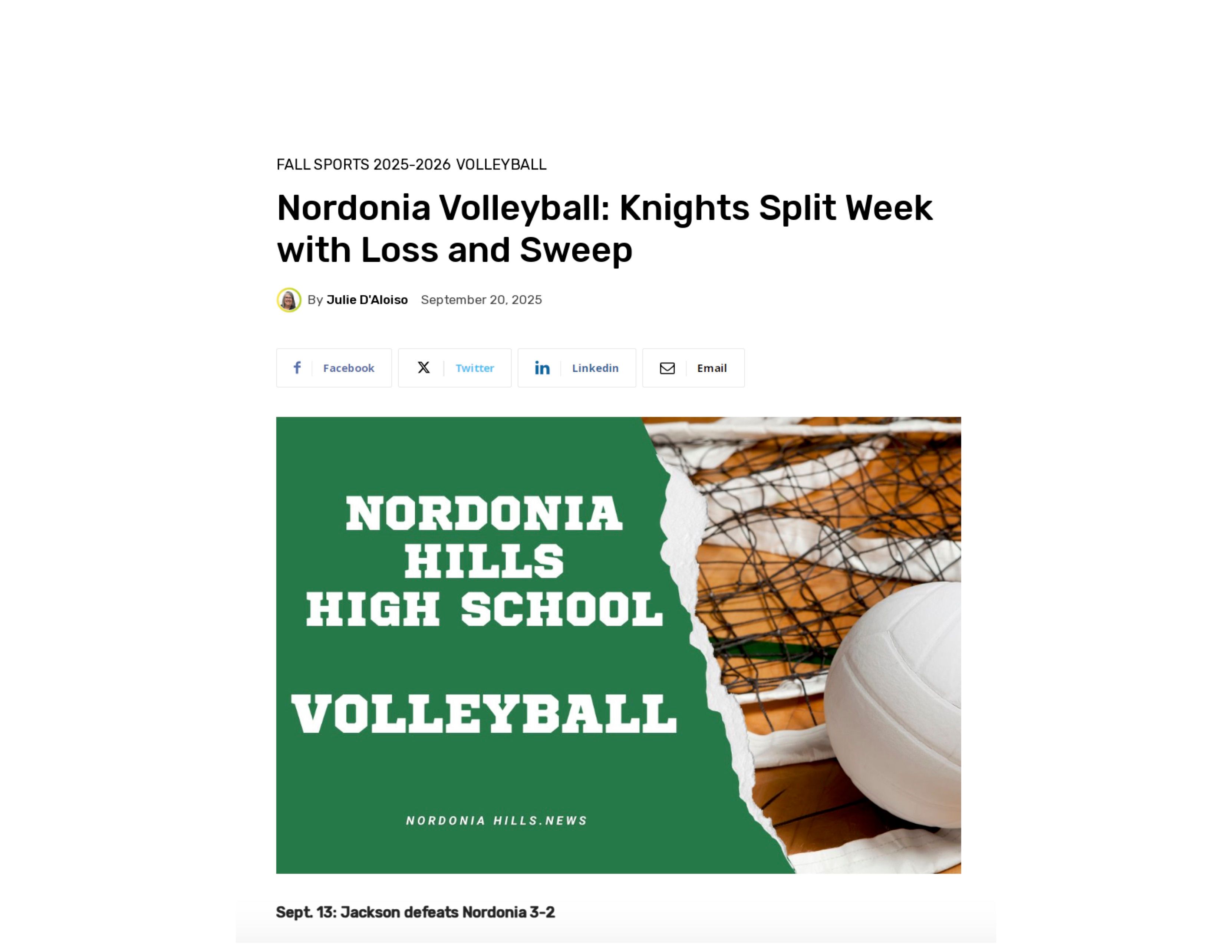 2025 09 20 Nordoniahills News Volleyball Article Photo
